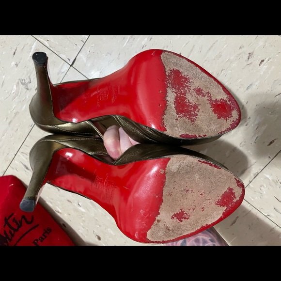 Christian Louboutin Bronze Platform Lady Corset Leather Pumps - Picture 10 of 11